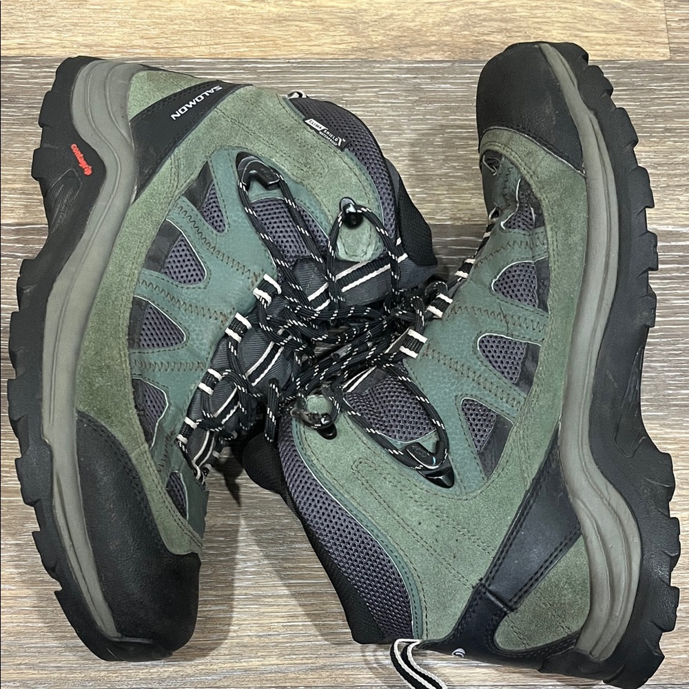 Salomon Men's Black and Green Athletic Shoes - Picture 2 of 16